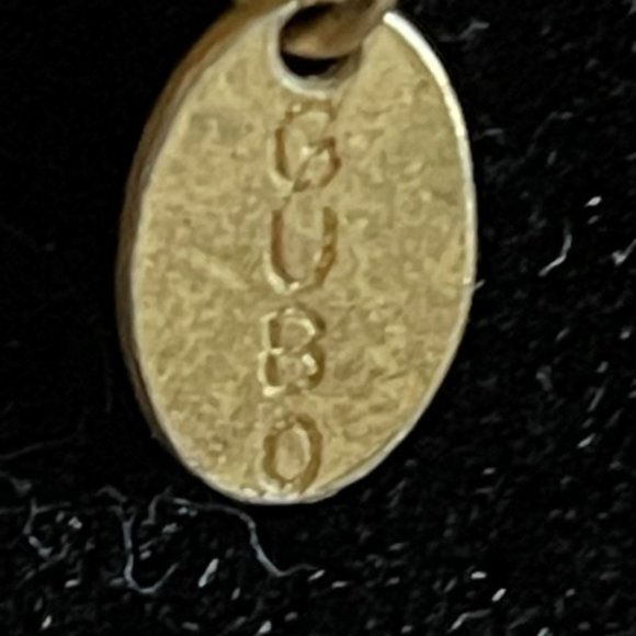 GUBO Metallic Hand-Blown Glass Fused w/ Fine Gold, Brass Chain in 22Kt Finish - Picture 5 of 10